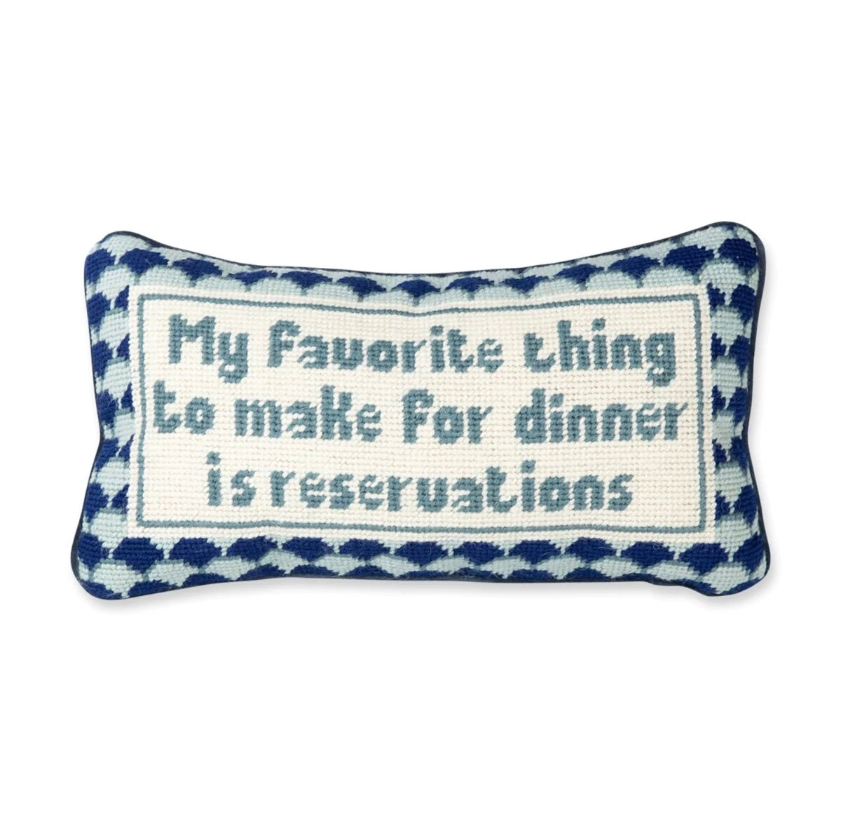 Furbish: Reservations Needlepoint Pillow